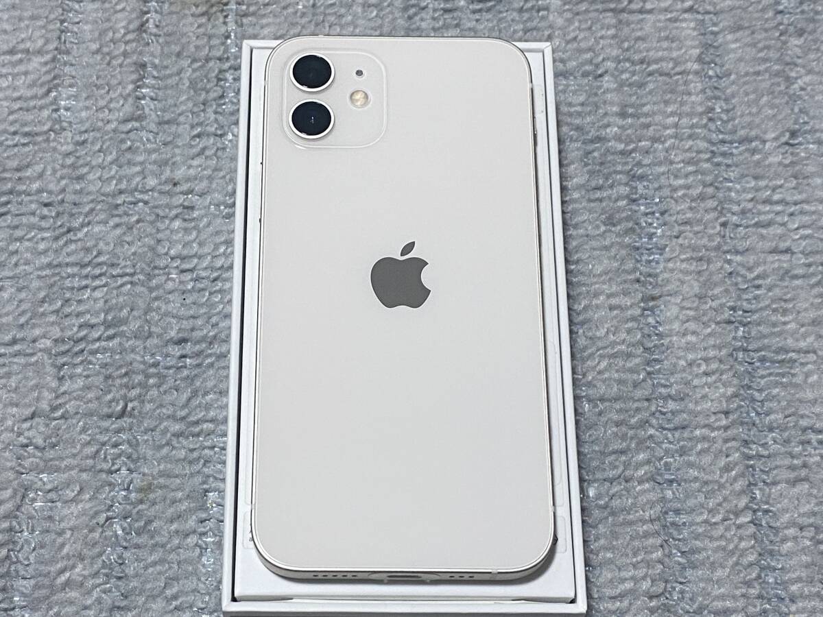 * превосходный товар!iPhone 12 128GB белый su обслуживание товар SIM свободный ограничение с гарантией аккумулятор 100%*