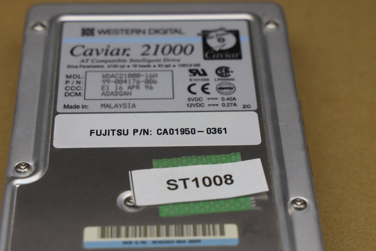 ST1008# WESTERN DIGITAL　Caviar 21000 WDC AC21000H 1.0 GB HDD _画像7