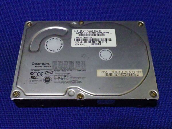 Y423# 動作未確認 QUANTUM Part QNP60000AS-A FIREBALL Plus As 60GB 3.5インチHDD IDE_画像1