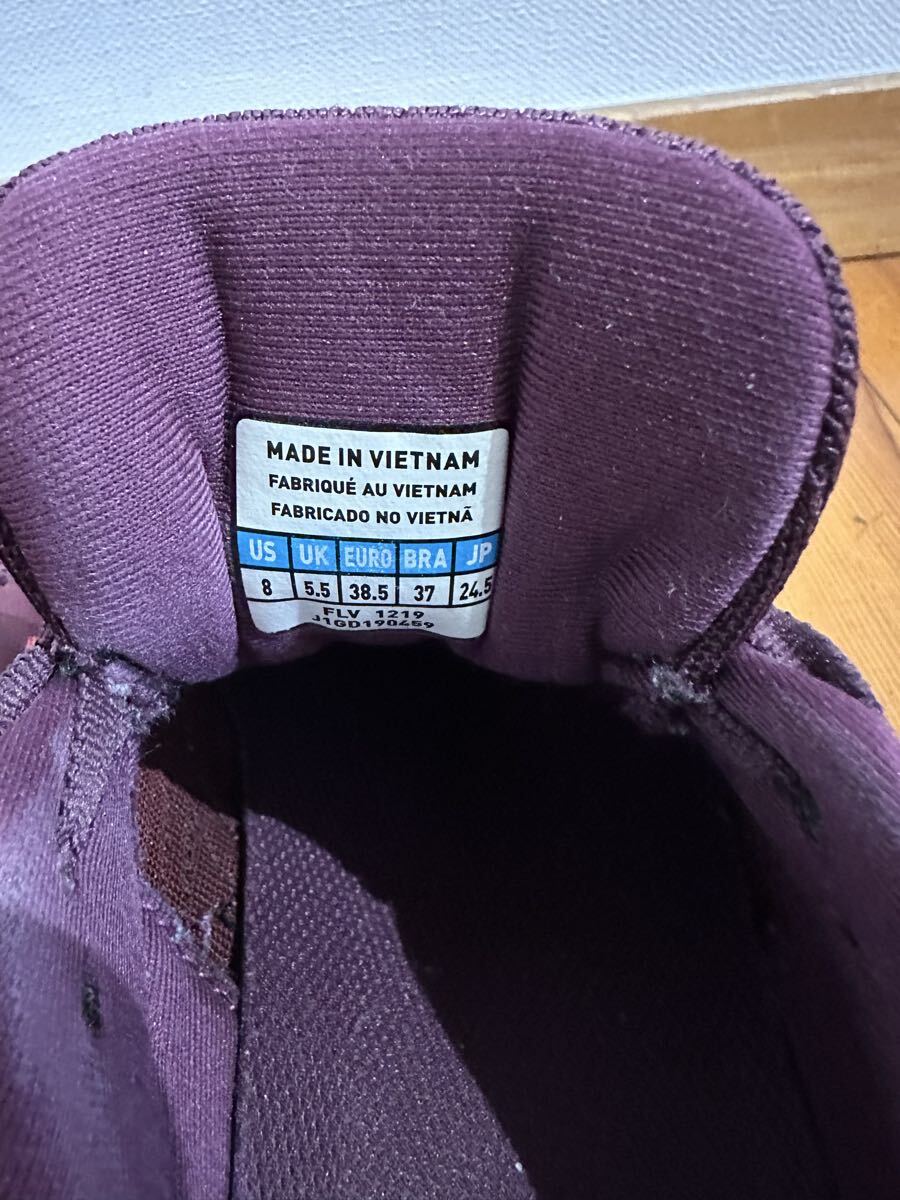 MIZUNO（ミズノ）WAVE RIDER / ウェーブライダー 24.5cmレディース ランニングシューズ 美品 ワインレッド × レッド_画像7