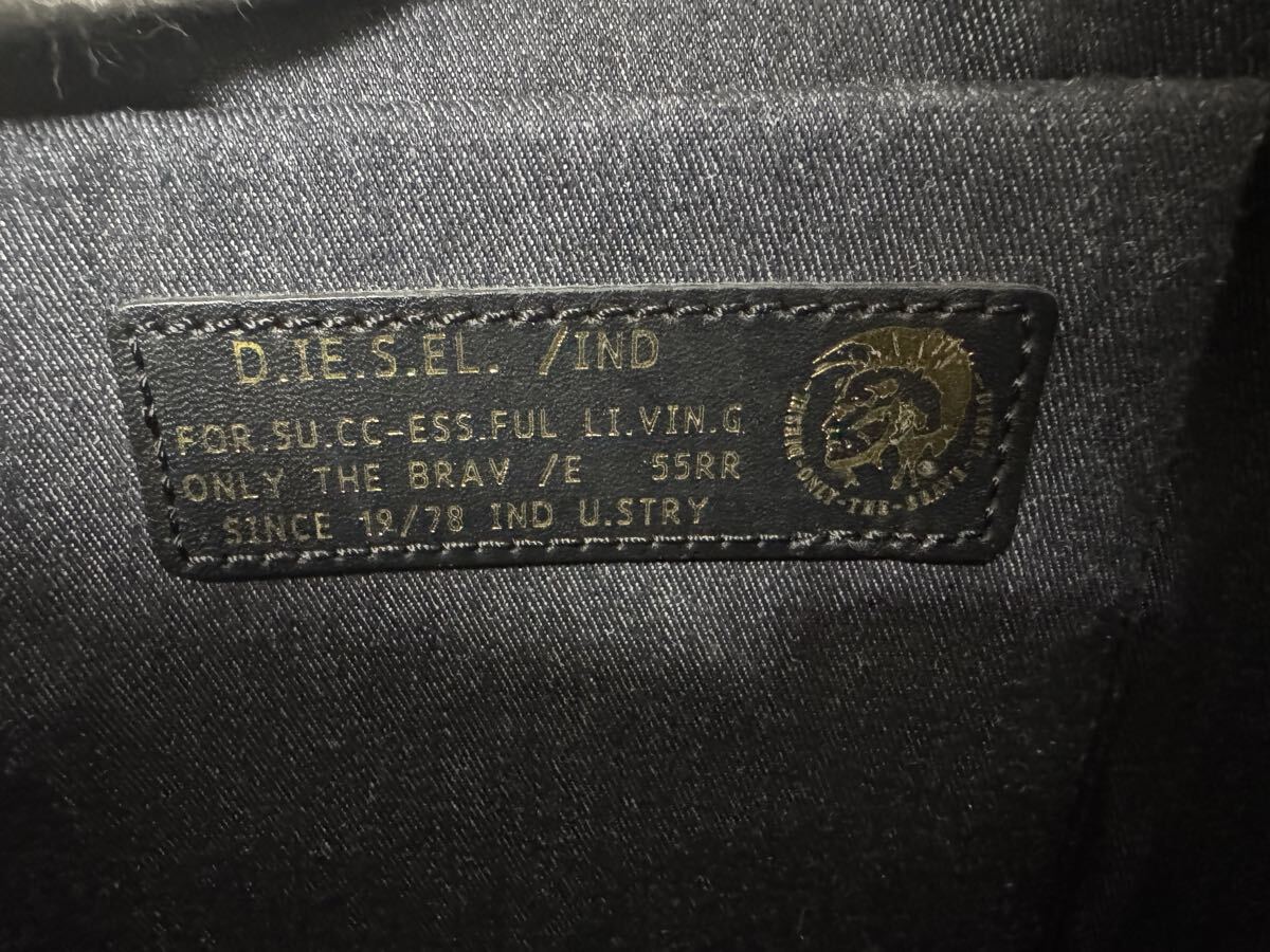 DIESEL ディーゼル トートバッグ デニム インディゴブルー ネイビー レザー×デニム 肩掛け 大容量 【1122A19】_画像7