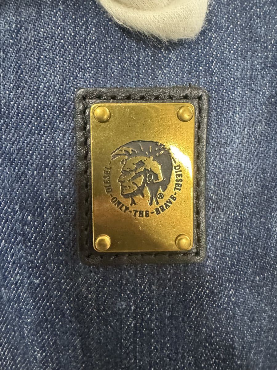 DIESEL ディーゼル トートバッグ デニム インディゴブルー ネイビー レザー×デニム 肩掛け 大容量 【1122A19】_画像8