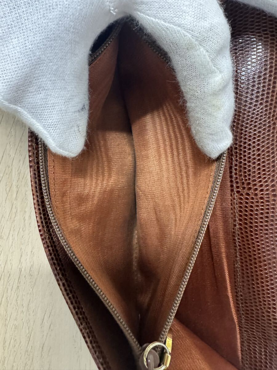 Salvatore Ferragamo 二つ折り財布 ヴァラ レザー サルヴァトーレフェラガモ 長財布 ブラウン 【1122A27】_画像9