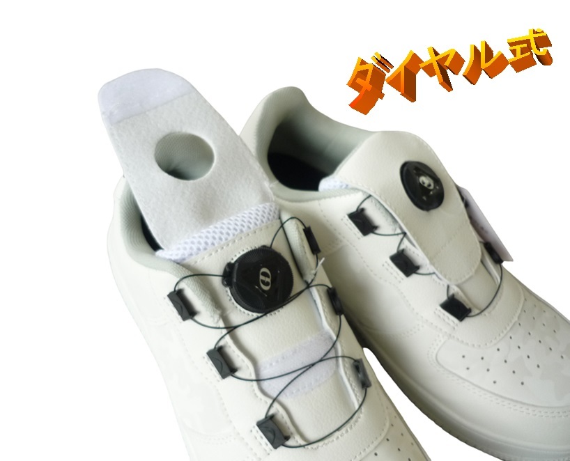 GD-640／新品 格安！鋼製先芯入りスニーカー ダイヤル式安全靴 ホワイト 26.0cm ワンタッチで着脱かんたん！ローカット 白 作業靴 ダイヤル_画像5