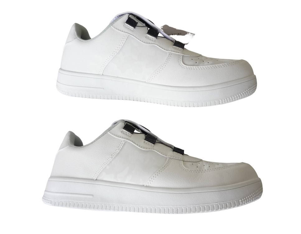 GD-640／新品 格安！鋼製先芯入りスニーカー ダイヤル式安全靴 ホワイト 26.0cm ワンタッチで着脱かんたん！ローカット 白 作業靴 ダイヤル_画像3