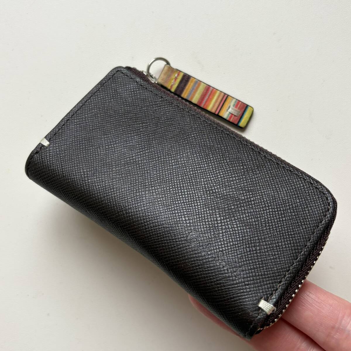ポールスミス Paul Smith キーケース ジップストローグレイン1 ダークブラウン_画像7