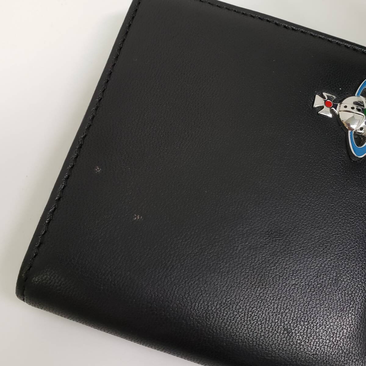 Viviennne Westwood ヴィヴィアン ウエストウッド 二つ折り財布 ブラック 現状品_画像9