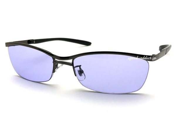 METAL HALF RIM SUNGLASS GUNMETAL × LIGHT PURPLE/ metal половинчатая оправа солнцезащитные очки стальной лиловый линзы неполная оправа b low шт .. Street 