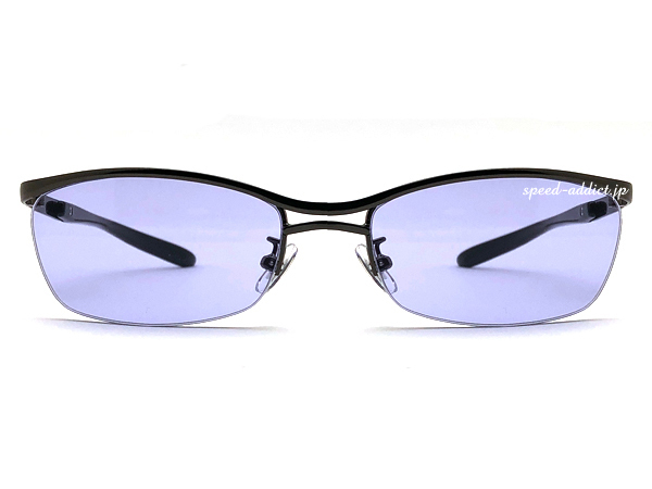 METAL HALF RIM SUNGLASS GUNMETAL × LIGHT PURPLE/ metal половинчатая оправа солнцезащитные очки стальной лиловый линзы неполная оправа b low шт .. Street 