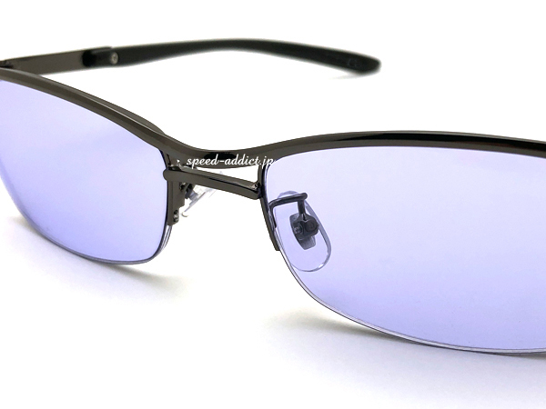 METAL HALF RIM SUNGLASS GUNMETAL × LIGHT PURPLE/ metal половинчатая оправа солнцезащитные очки стальной лиловый линзы неполная оправа b low шт .. Street 