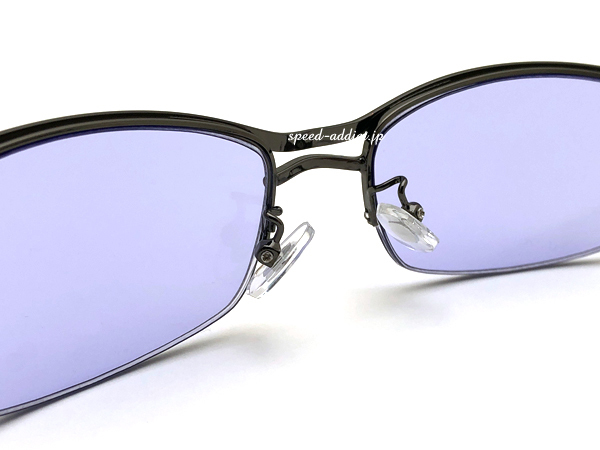 METAL HALF RIM SUNGLASS GUNMETAL × LIGHT PURPLE/ metal половинчатая оправа солнцезащитные очки стальной лиловый линзы неполная оправа b low шт .. Street 