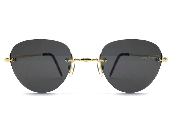 TWO POINT RIMLESS BOSTON SUNGLASS GOLD × SMOKE/ two-point обод отсутствует Boston солнцезащитные очки Gold затонированный линзы раунд . нет рама 