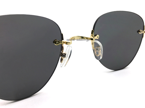 TWO POINT RIMLESS BOSTON SUNGLASS GOLD × SMOKE/ two-point обод отсутствует Boston солнцезащитные очки Gold затонированный линзы раунд . нет рама 