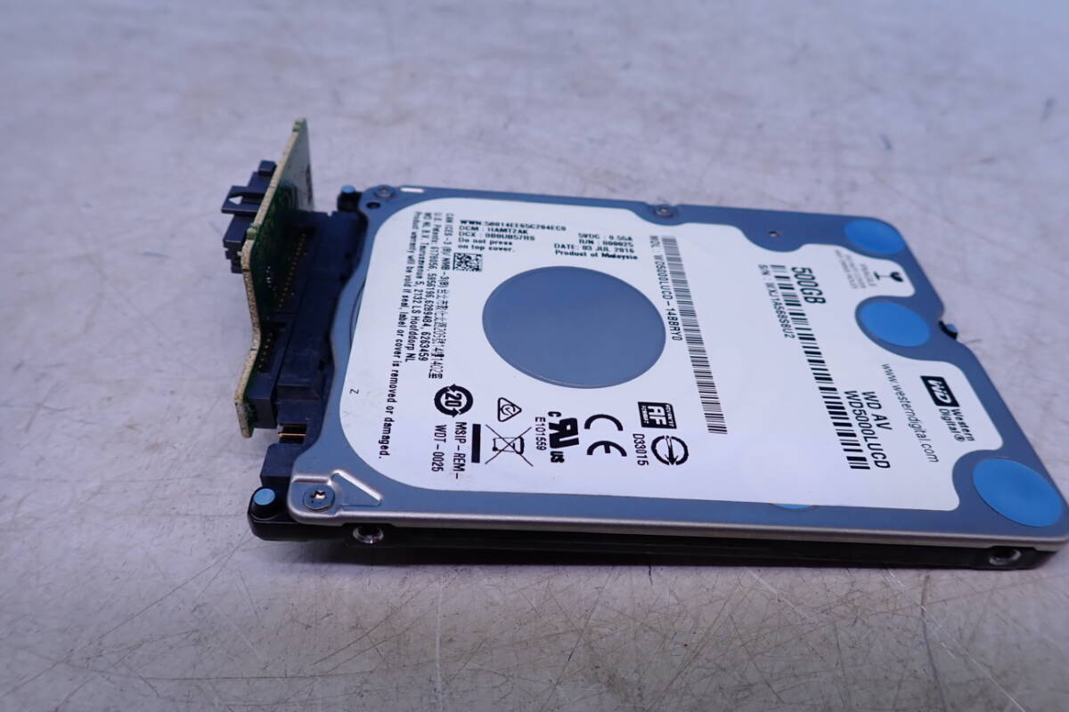 DD1036#動作確認済み/WesternDigital WD5000LUCD 500GB HDD SATA 2.5インチ　レコーダーDMR-BRW510 から外し_画像5