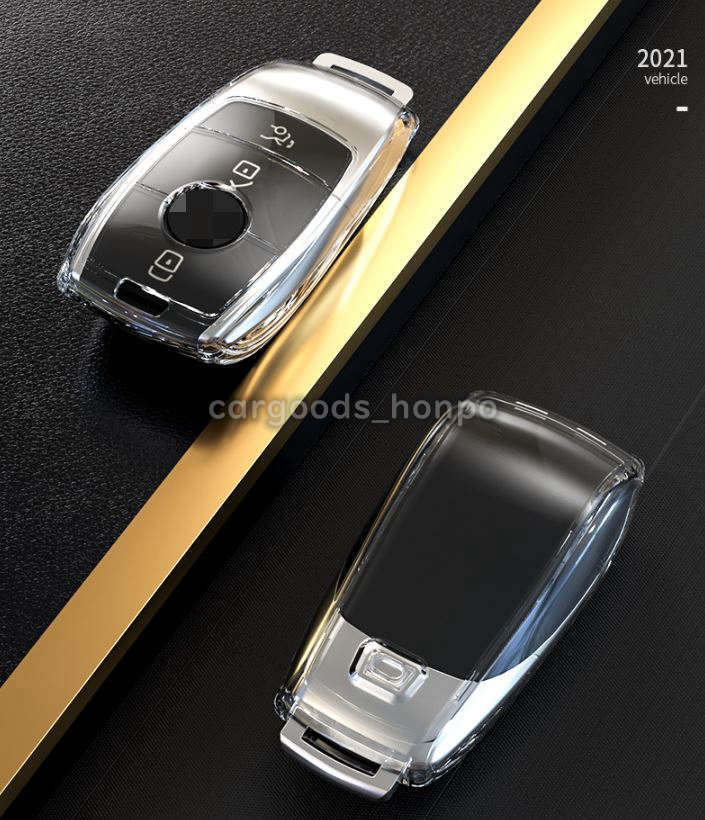 メルセデスベンツ キーカバー キーケース TPU benz シリコン 透明 クリア 全面保護 落下防止 新型_画像3
