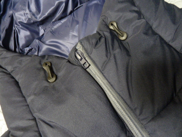 *77* ユーズド 美品 ユニクロ UNIQLO 紺 ネイビー ボリューム ダウン フルジップ パーカージャケット レディース L 定形外930円発送 同梱OK_画像4