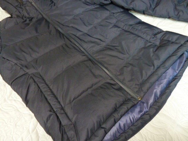 *77* ユーズド 美品 ユニクロ UNIQLO 紺 ネイビー ボリューム ダウン フルジップ パーカージャケット レディース L 定形外930円発送 同梱OK_画像5