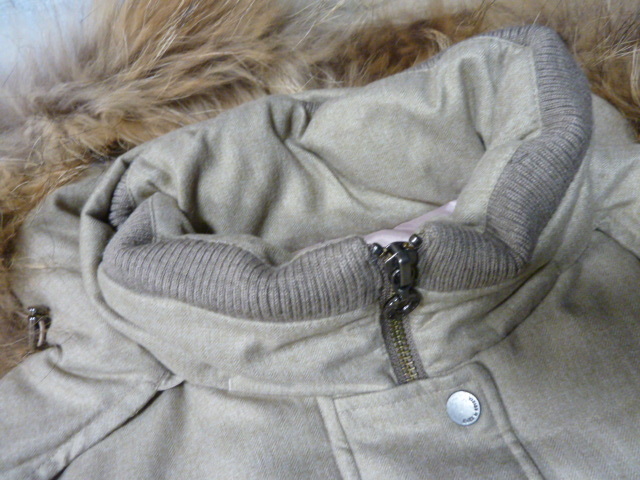 *205* 美品 EVEX by KRIZIA エヴェックスバイクリツィア ベージュ ツイード ラクーンファー ダウン コート 42 LL 定形外1350円発送 同梱OK_画像3