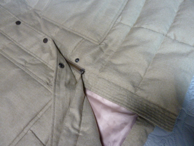 *205* 美品 EVEX by KRIZIA エヴェックスバイクリツィア ベージュ ツイード ラクーンファー ダウン コート 42 LL 定形外1350円発送 同梱OK_画像7