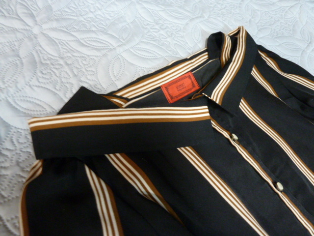 2.3回着用 美品 オシャレウォーカー somari imagination ソマリ レトロ ストライプ デザイン ブラウス LL 3L ゆうパケ300円発送 同梱OK_画像2