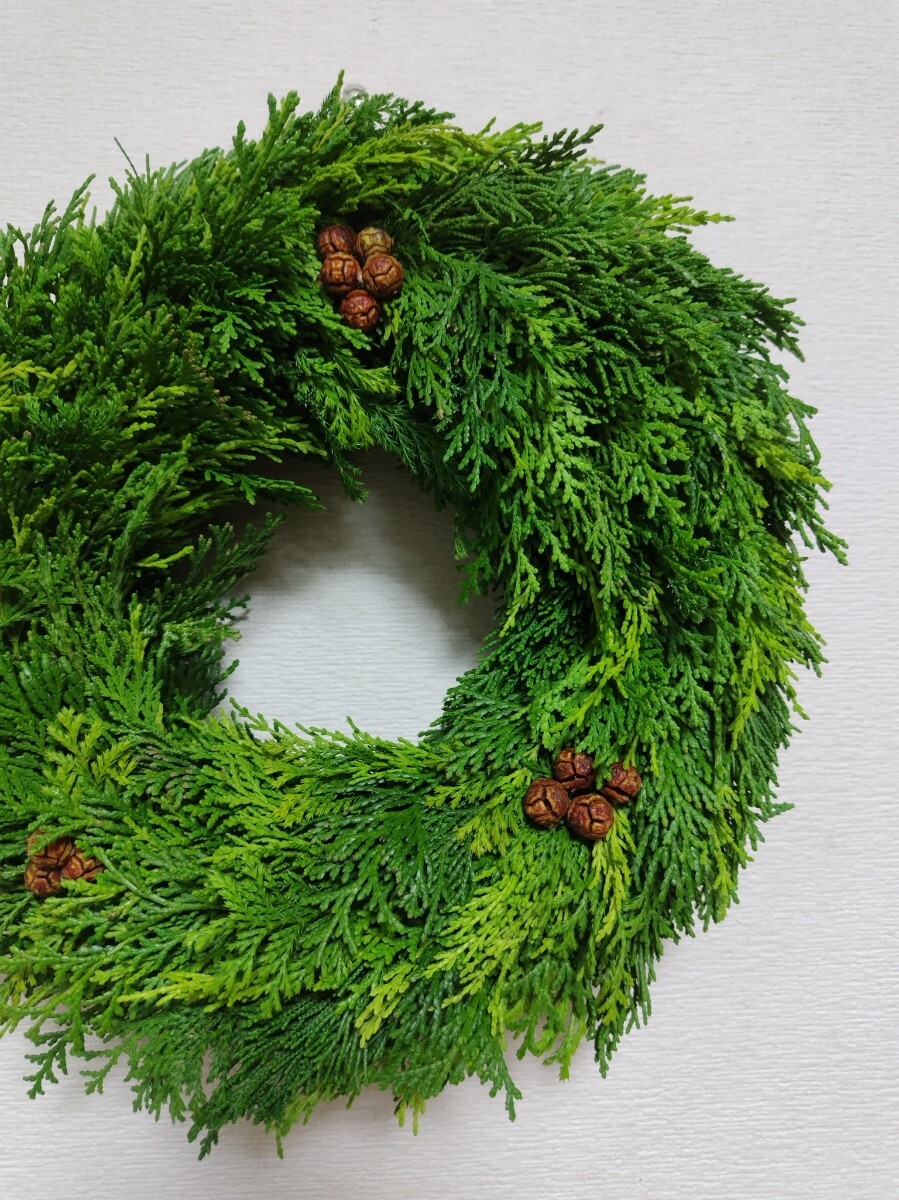 2025* прием заказа сборный * рождественский венок * натуральный свежий зеленый основа * игольчатое дерево | ручная работа | диаметр примерно 26cm* быстрое решение распродажа 