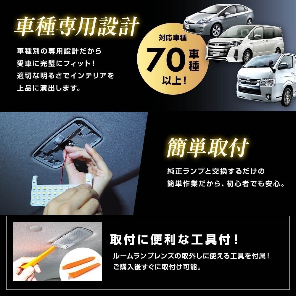 スフィアライト フリード フリード+ GB5 GB6 GB7 GB8 LED ルームランプ 室内灯 6000K 車種別爆光 LED バルブ 取付簡単 1年保証 SLRM-48_画像4