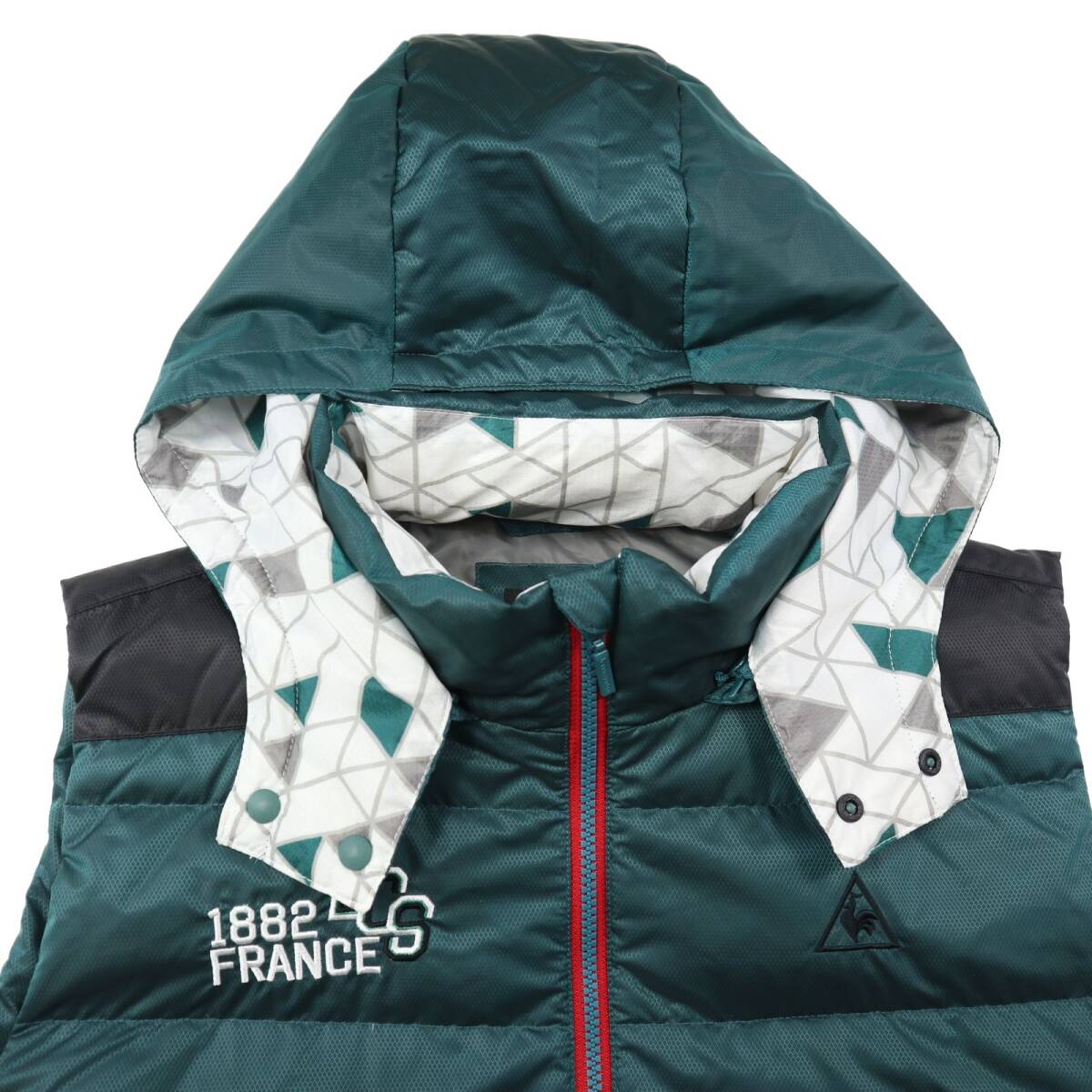 極美品★le coq sportif ルコック・ゴルフ　フード付きダウンベスト/LLサイズ_画像3