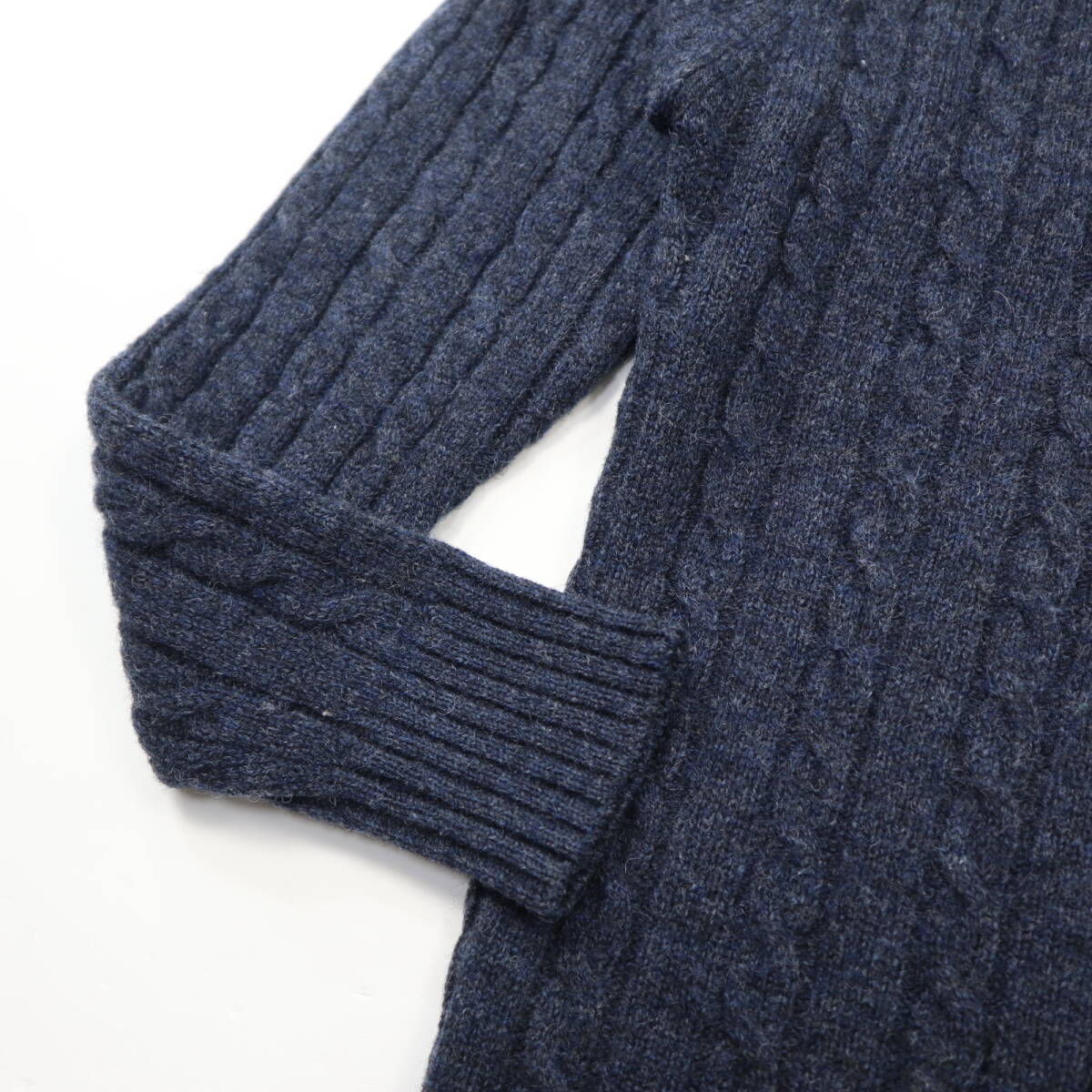 美品★CANTERBURY カンタベリー キーウィ刺繍入り クルーネック ケーブルニットセーター/Mサイズ_画像3