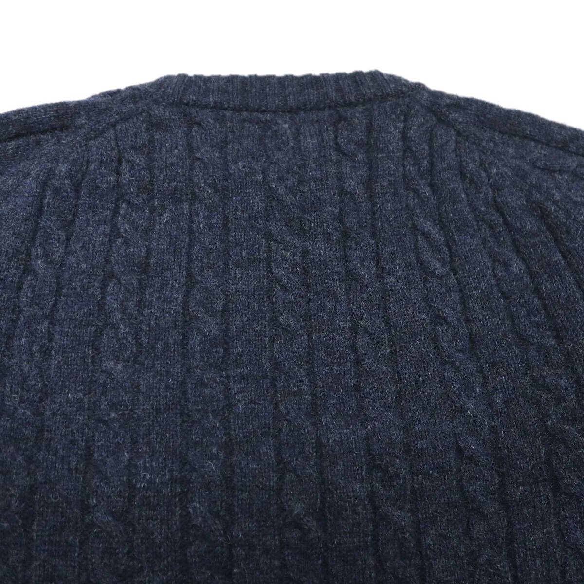 美品★CANTERBURY カンタベリー キーウィ刺繍入り クルーネック ケーブルニットセーター/Mサイズ_画像7