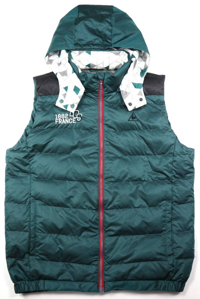 極美品★le coq sportif ルコック・ゴルフ　フード付きダウンベスト/LLサイズ_画像1