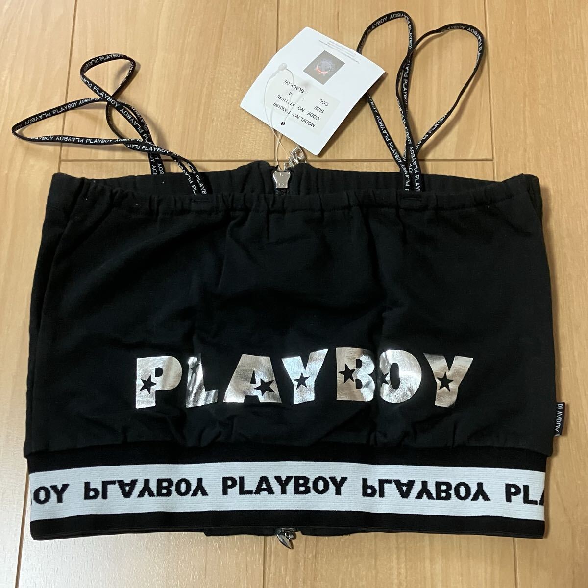 【PLAYBOY】プレイボーイ　ベアトップ　へそ出し　【SWORD FISH】ソードフィッシュ　ショートパンツ　ミニスカート風　平成ギャル　y2k_画像5