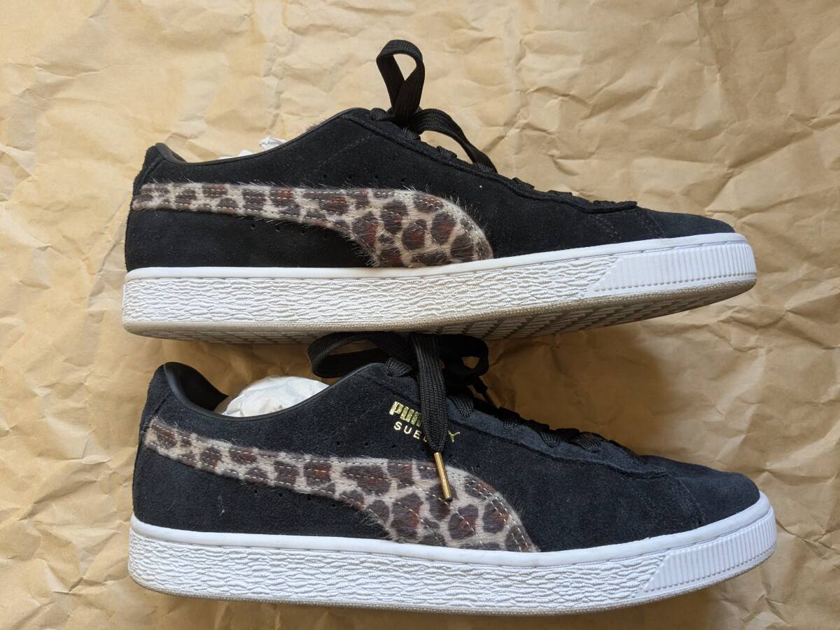 【送料1000】美品 26.5cm PUMA SUEDE プーマ スウェード クラッシック レオパード ヒョウ柄 アニマル ブラック 黒[suede classic XXI LPD]_画像3