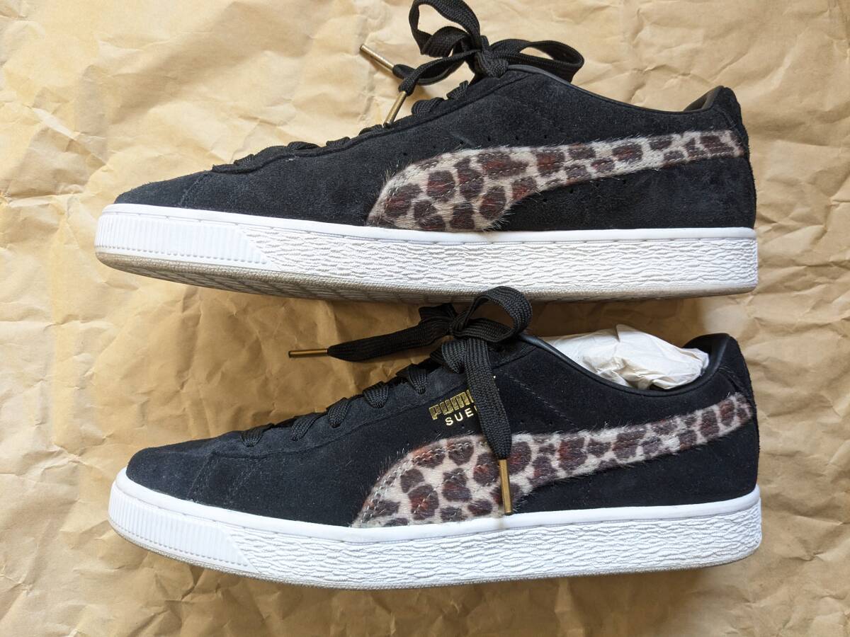 【送料1000】美品 26.5cm PUMA SUEDE プーマ スウェード クラッシック レオパード ヒョウ柄 アニマル ブラック 黒[suede classic XXI LPD]_画像4