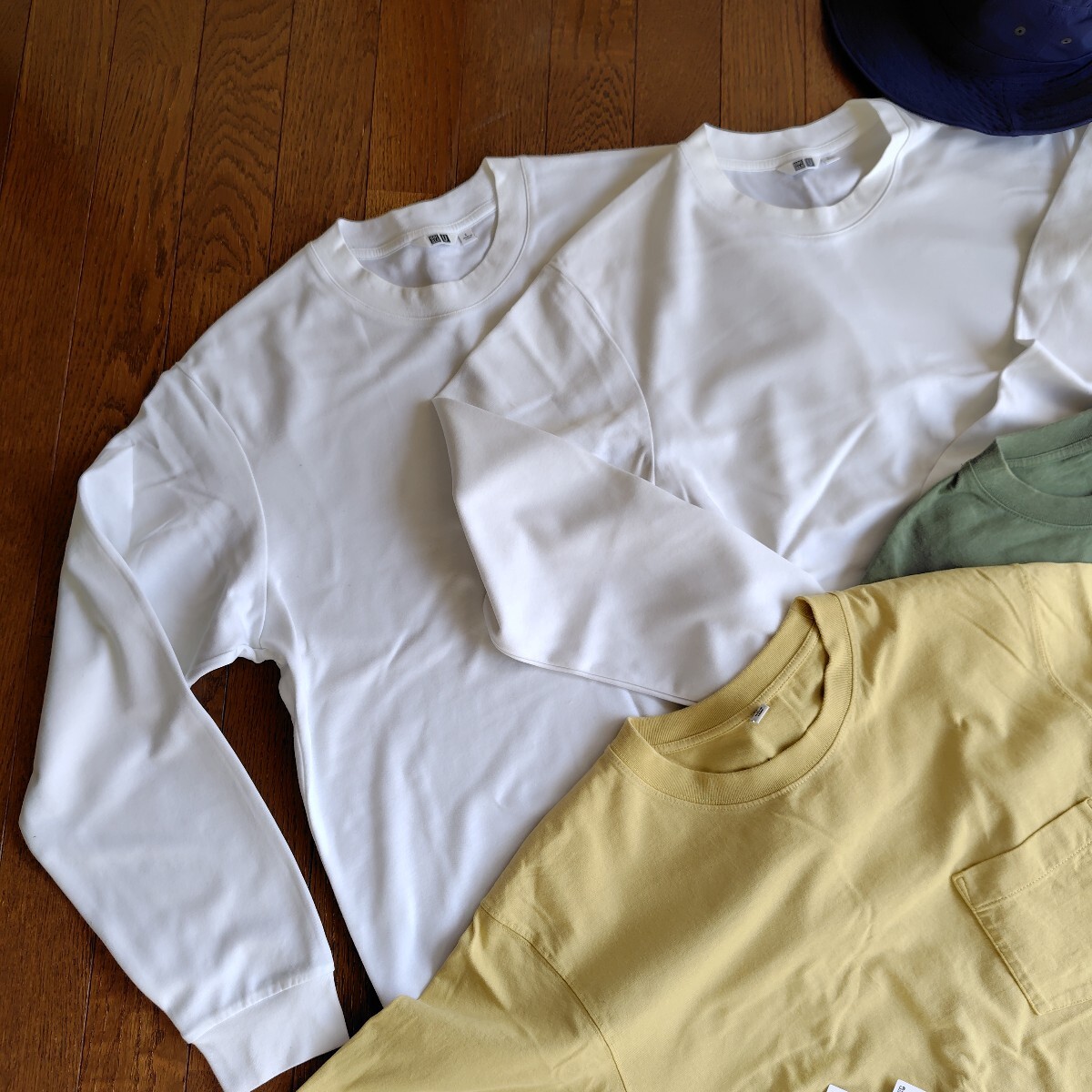 ユニクロ GU Tシャツ など 9点 セット / UNIQLO クルーネック エアリズム コットン ポケツキ 五分袖 長袖 半袖 オーバーサイズ 帽子_画像4