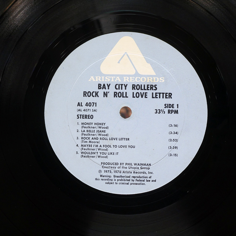 US盤 BAY CITY ROLLERS/ROCK N’ ROLL LOVE LETTER/ARISTA AL4071 LP_画像2
