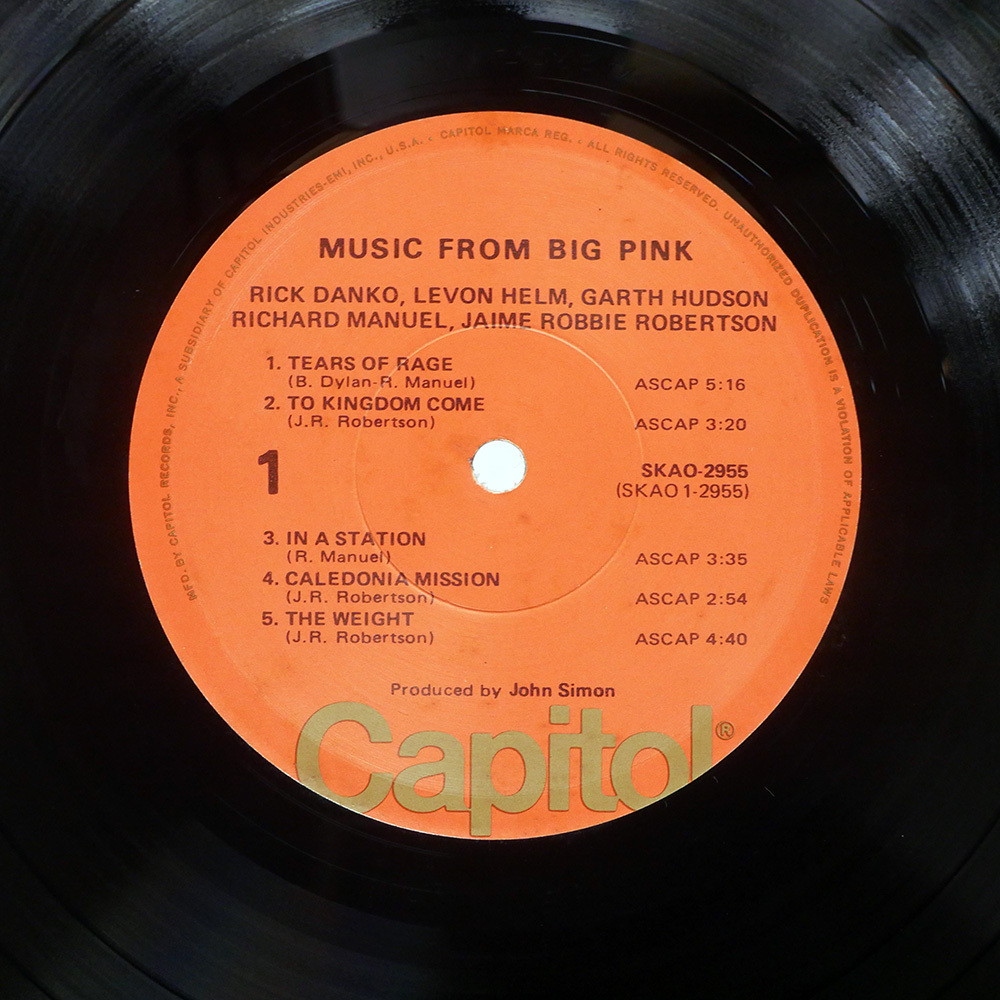 US盤 THE BAND/MUSIC FROM BIG PINK/CAPITOL SKAO2955 LP_画像3