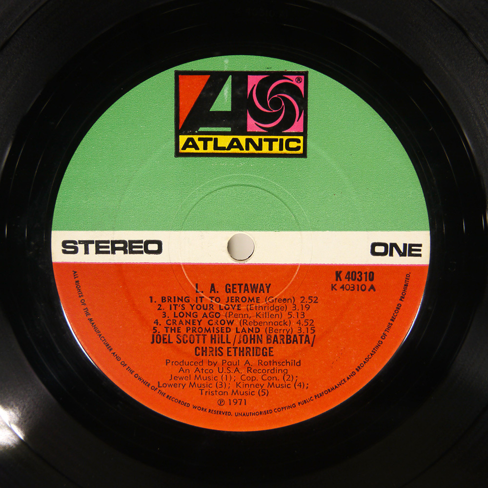UK盤 JOEL SCOTT HILL/L.A. GETAWAY/ATLANTIC K40310 LP_画像3