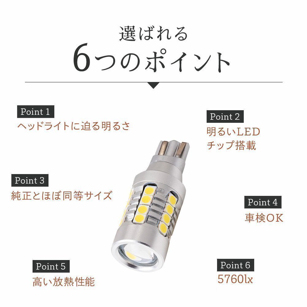 【20%OFFセール】HID屋【送料無料】爆光バックランプ LED T16 T20 S25 ヘッドライト級の明るさ 2球セット 5760lx VOXY_画像3