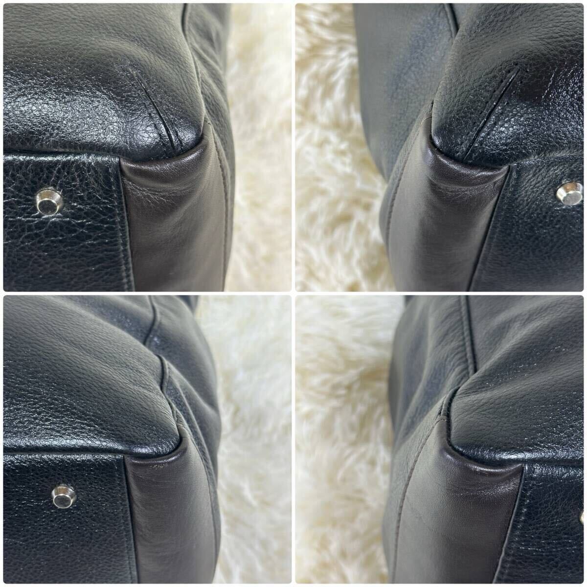 TAKEO KIKUCHI タケオキクチ レポート レザー トートバッグ ビジネスバッグ B4 712702 ブラック 牛革 PC対応 撥水 大容量 現行販売アリ_画像6