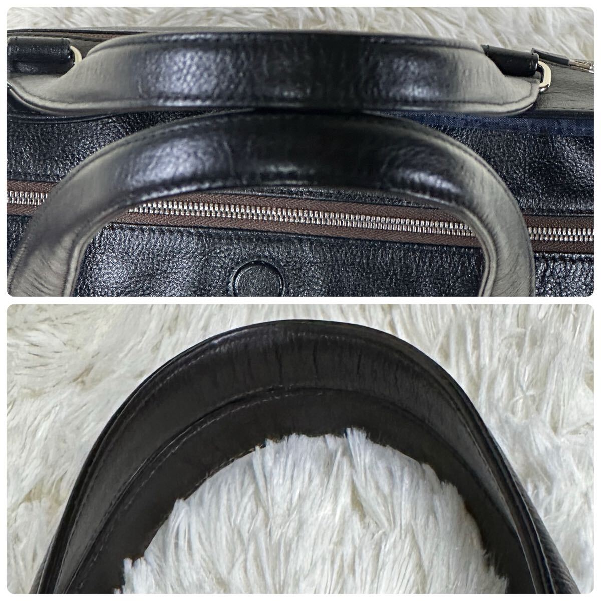 TAKEO KIKUCHI タケオキクチ レポート レザー トートバッグ ビジネスバッグ B4 712702 ブラック 牛革 PC対応 撥水 大容量 現行販売アリ_画像9