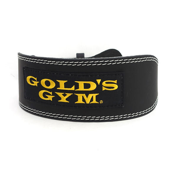★ GOLDS GYM ゴールドジム パワーベルト ブラック ブラックレザー M(75-85cm)サイズ 中古品 (0220537941)_画像1