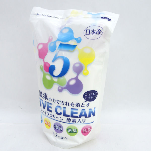 ★ 宮崎科学 洗剤 FIVE CLEAN ファイブクリーン 酵素入り 粉末洗剤 1.5kg (0220538872)_画像1