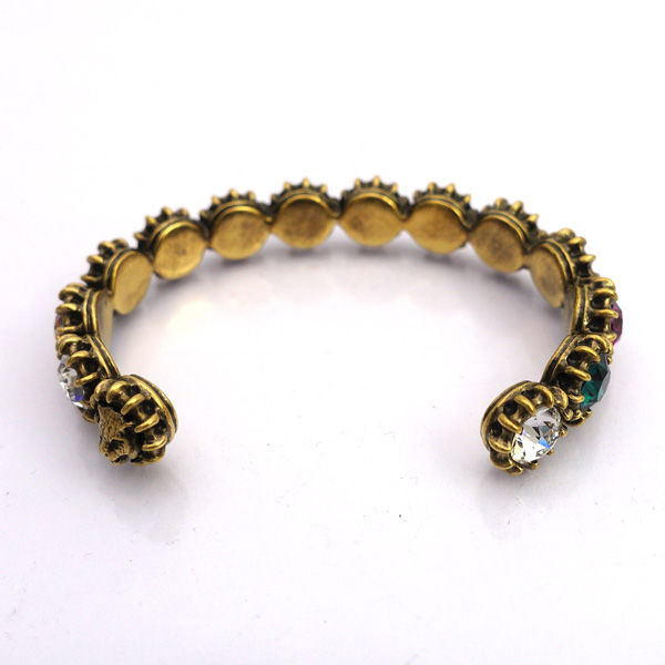 ★ グッチ キャットヘッド バングル ゴールド マルチカラー (0220539320)_画像5