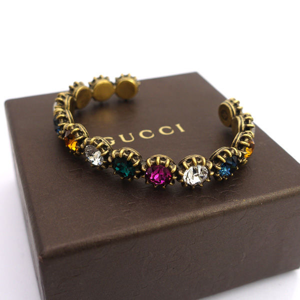 ★ グッチ キャットヘッド バングル ゴールド マルチカラー (0220539320)_画像8