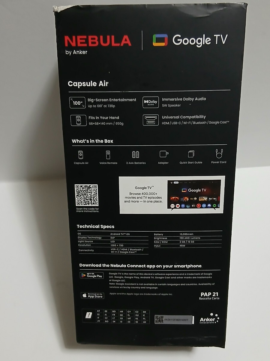 Anker アンカー モバイルプロジェクター Capsule Air_画像8