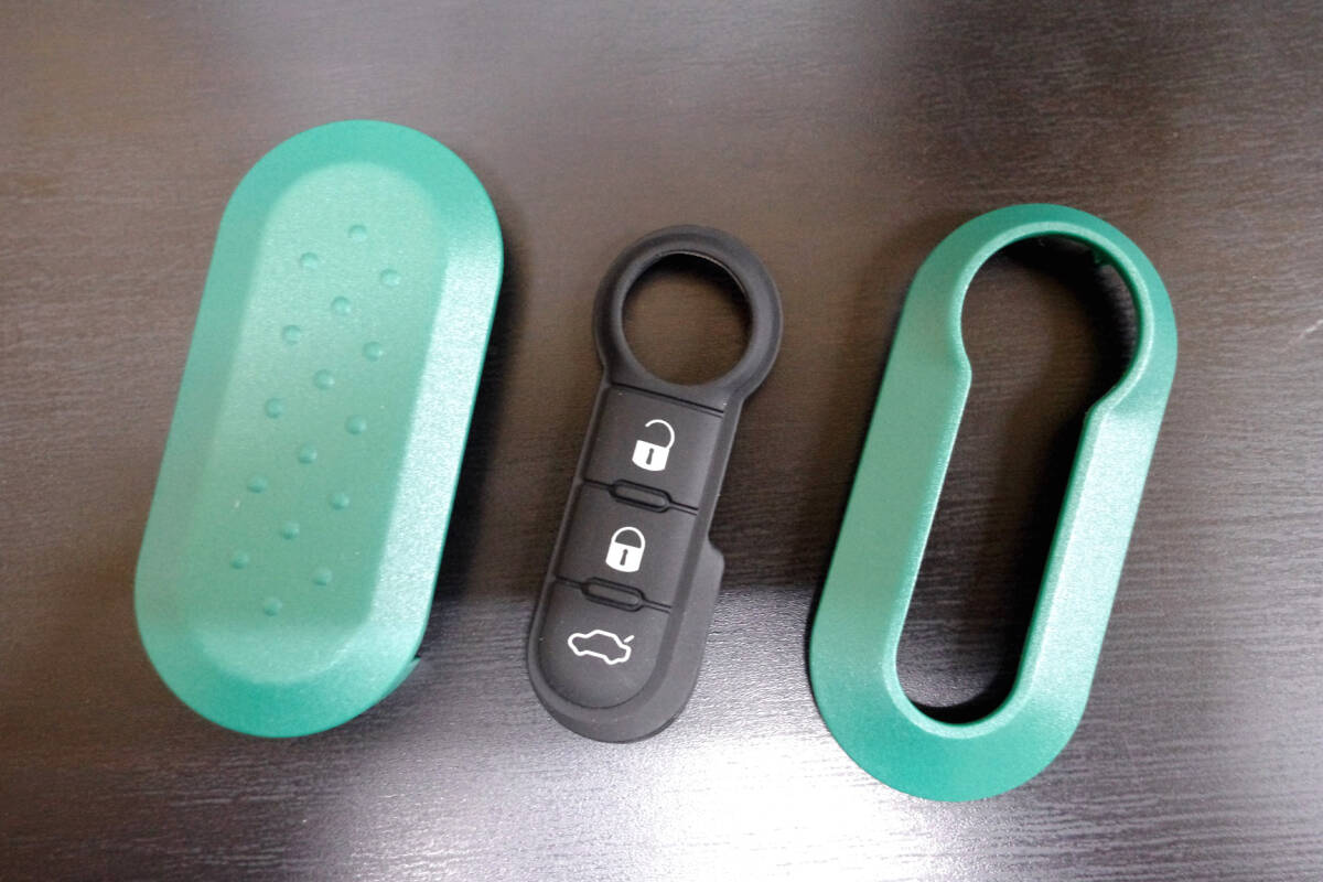FIAT ABARTH 500 595 695 500C PUNTO EVO (フィアット アバルト プントエヴォ)補修・交換用キーカバーセット (グリーンティー)_画像3