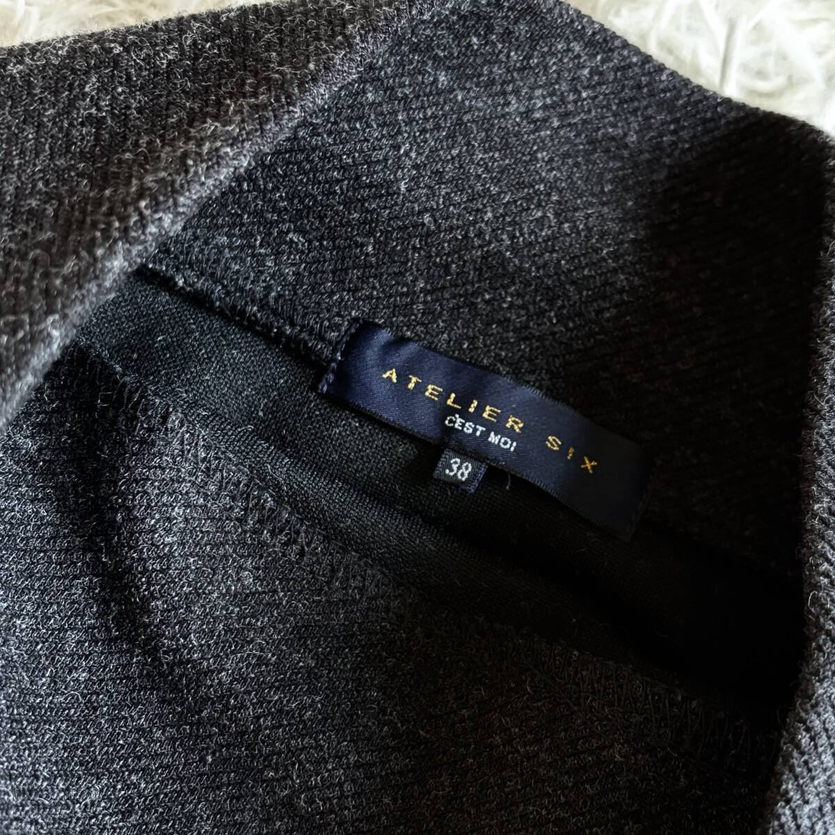 ③ アトリエシックス SIX コクーンスリーブ ハイネック プルオーバー トップス 38_画像7