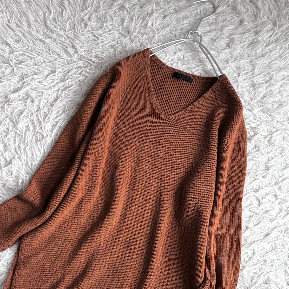 ⑤ オンワード樫山 ICB アイシービー Vネック ニット チュニック ワンピース_画像2