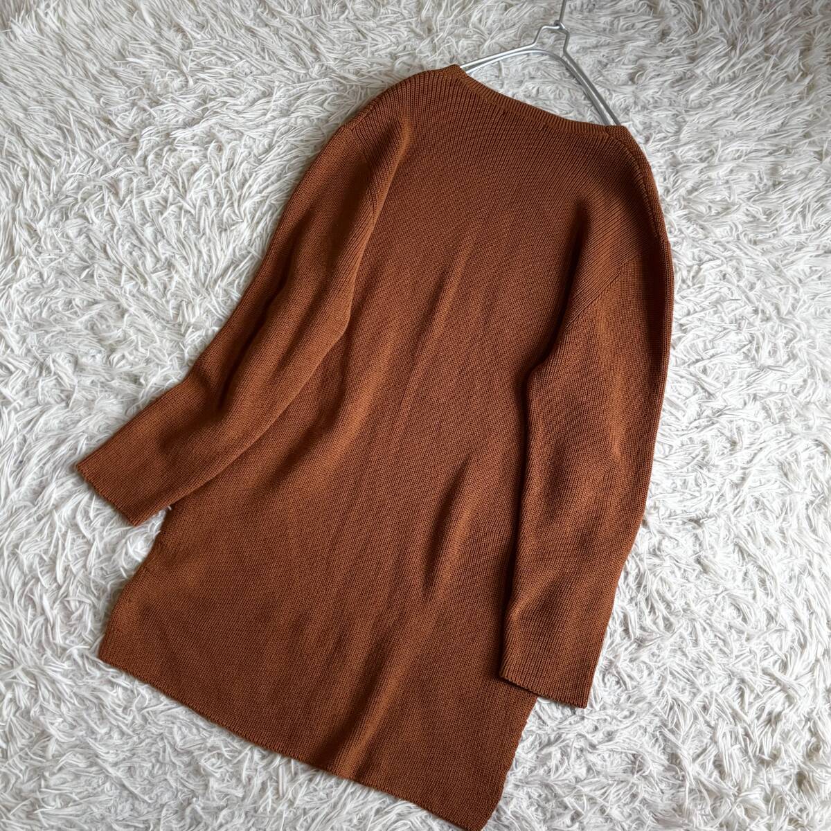 ⑤ オンワード樫山 ICB アイシービー Vネック ニット チュニック ワンピース_画像4