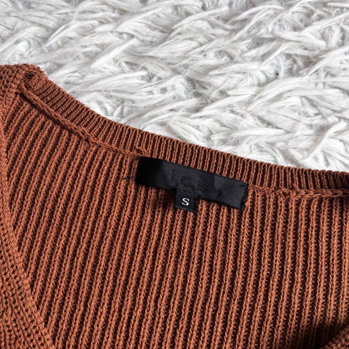 ⑤ オンワード樫山 ICB アイシービー Vネック ニット チュニック ワンピース_画像7